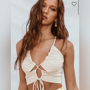 NWOT Princess Polly crop top - beige
